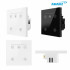 Tuya WiFi 1 Fan & 2 Light Smart Switch (Black, White)